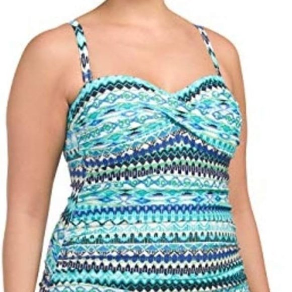 Profile by Gottex Plus Buena Vista One-Piece Swim Dress, 22W - Picture 2 of 6